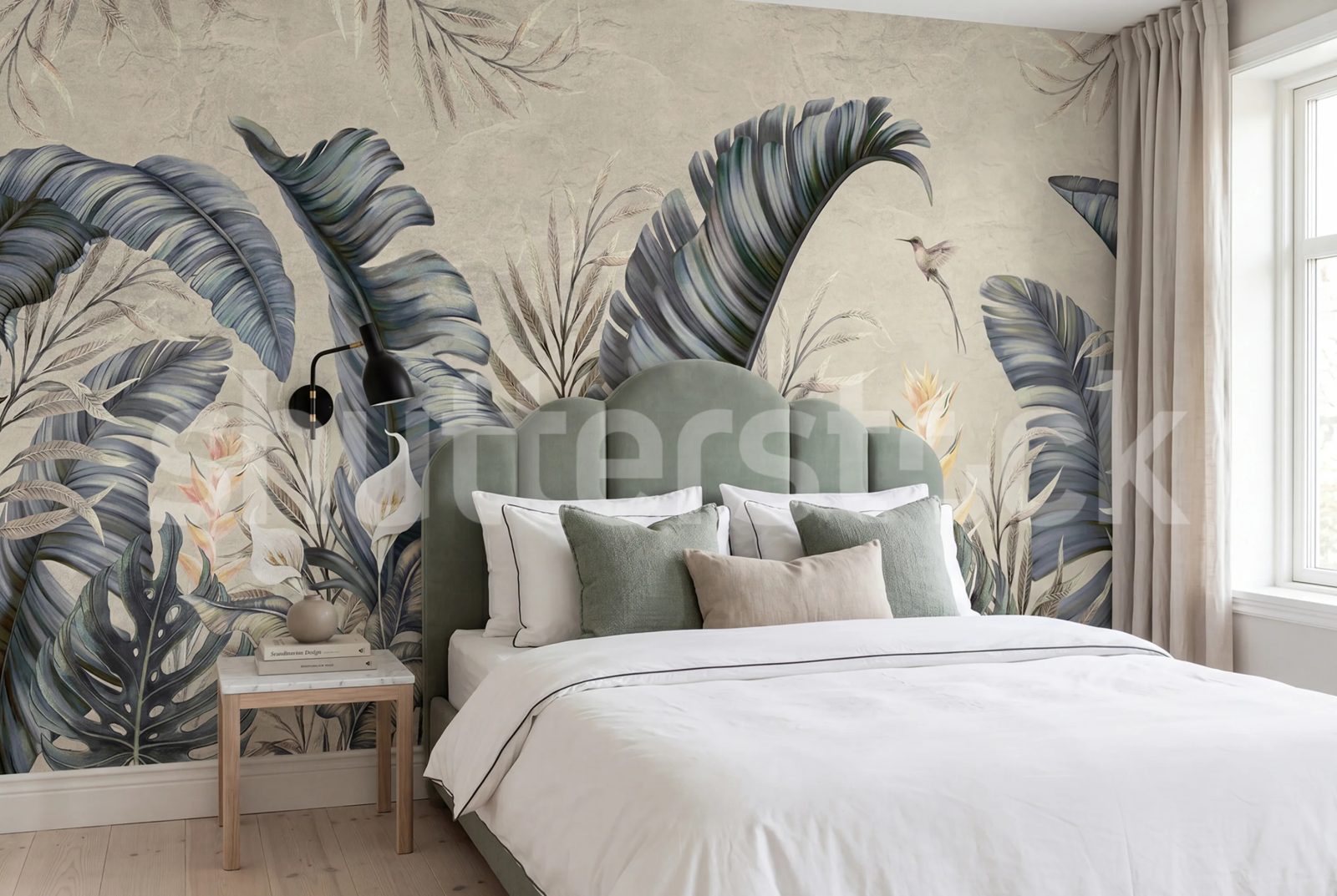 Tropical Leaves, Beige, Rebel Walls 2