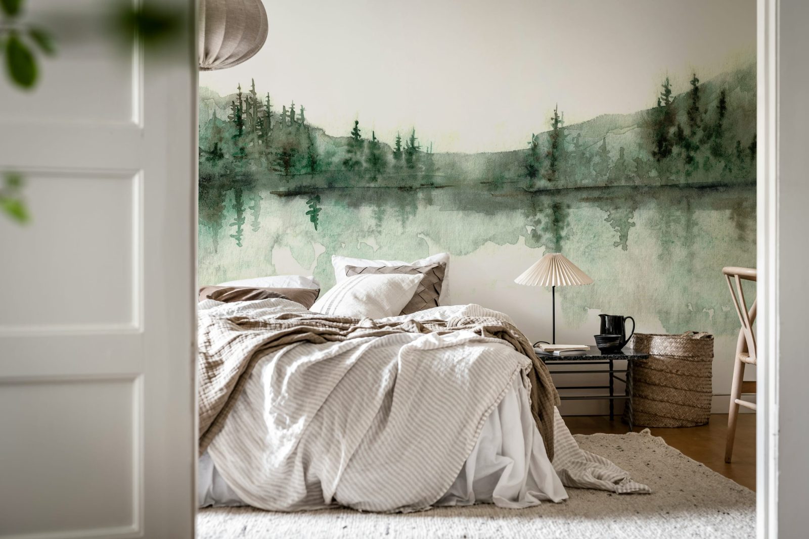 Watercolor Landscape, Forest Green, Rebel Walls 3