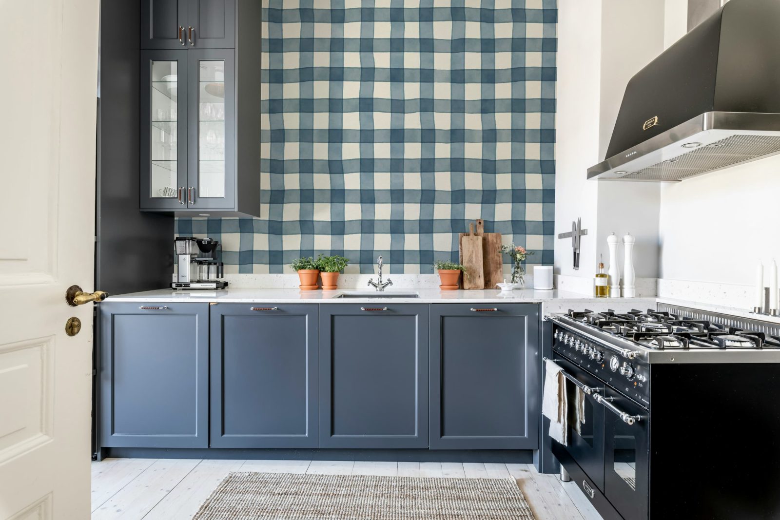 Gingham, Blue, Rebel Walls 3