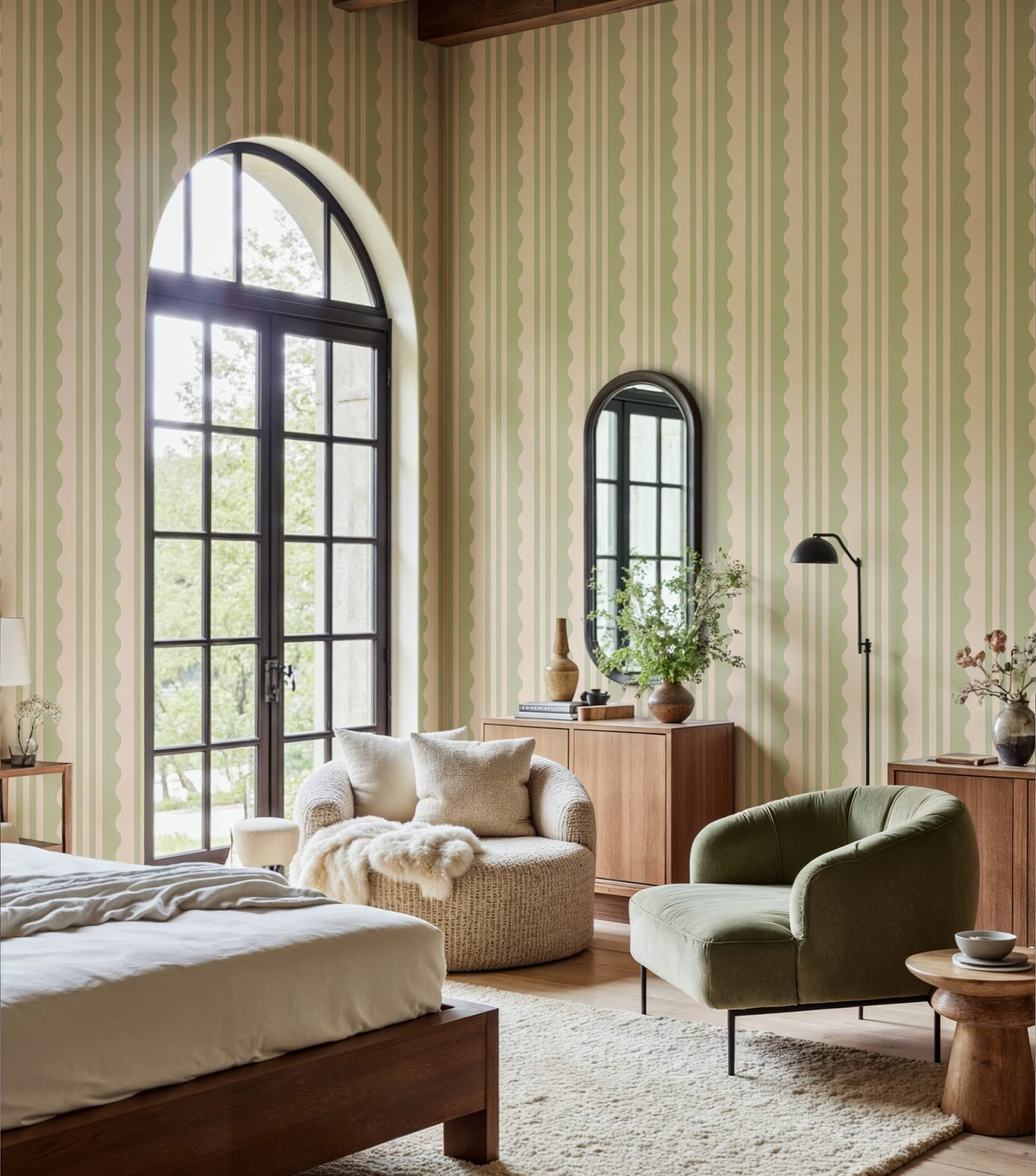 Wavy Stripe, Light Green, Rebel Walls 2