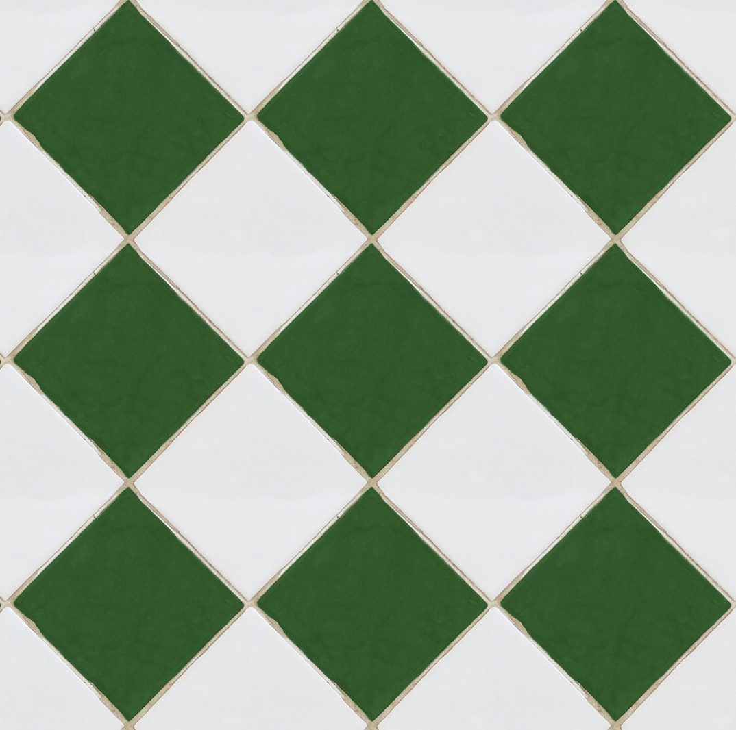 Checkered Tiles, Green & White, Rebel Walls, 5 mp / rola
