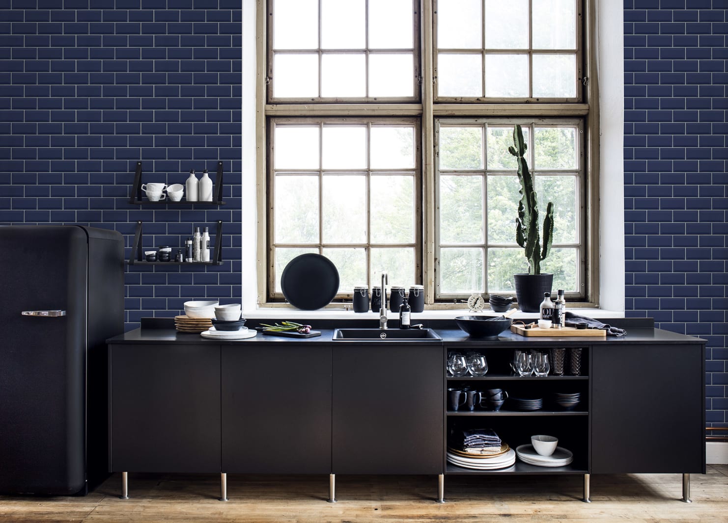 Bistro Tiles, Royal Blue, Rebel Walls 2