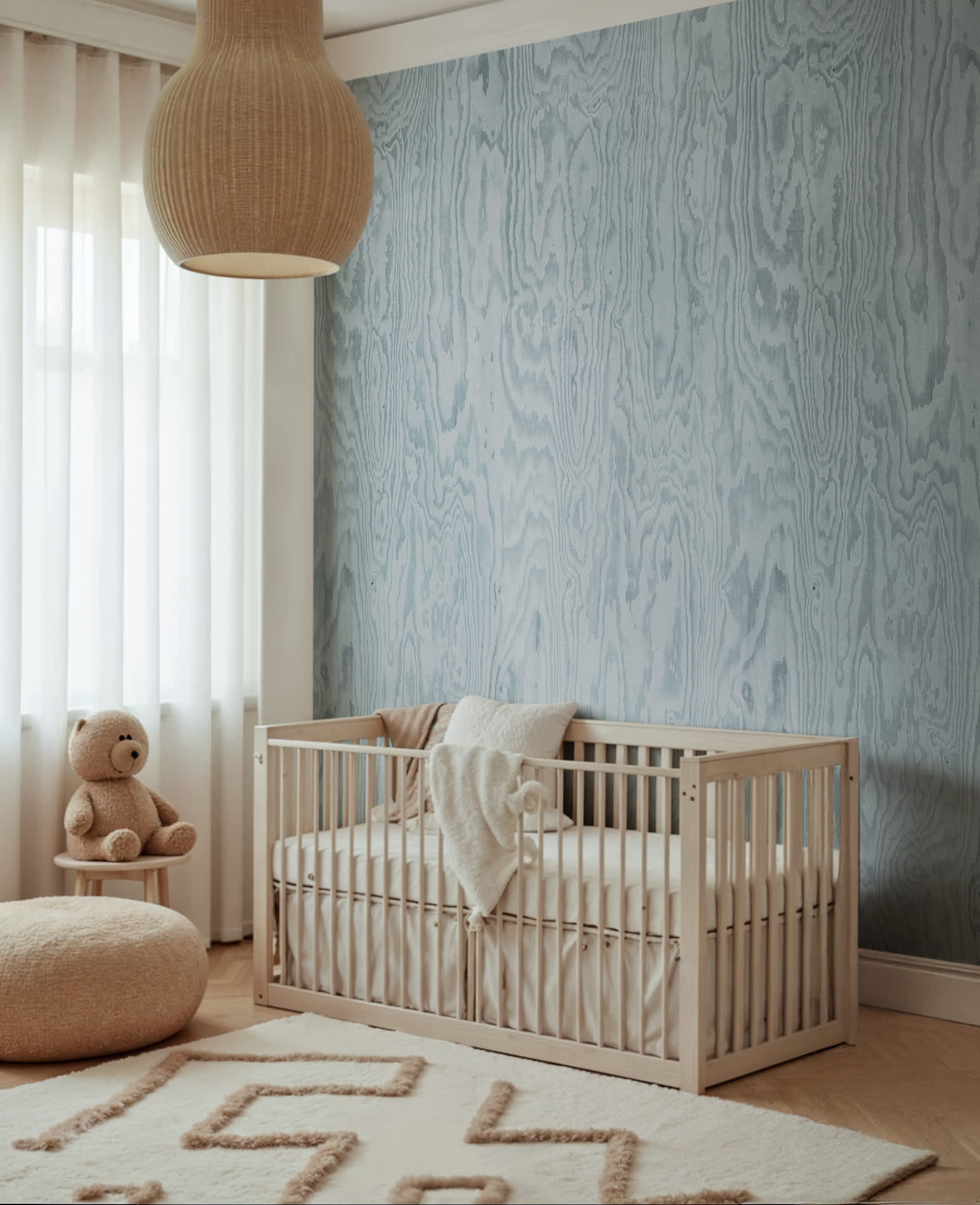 Wood Shades, Blue, Rebel Walls 3