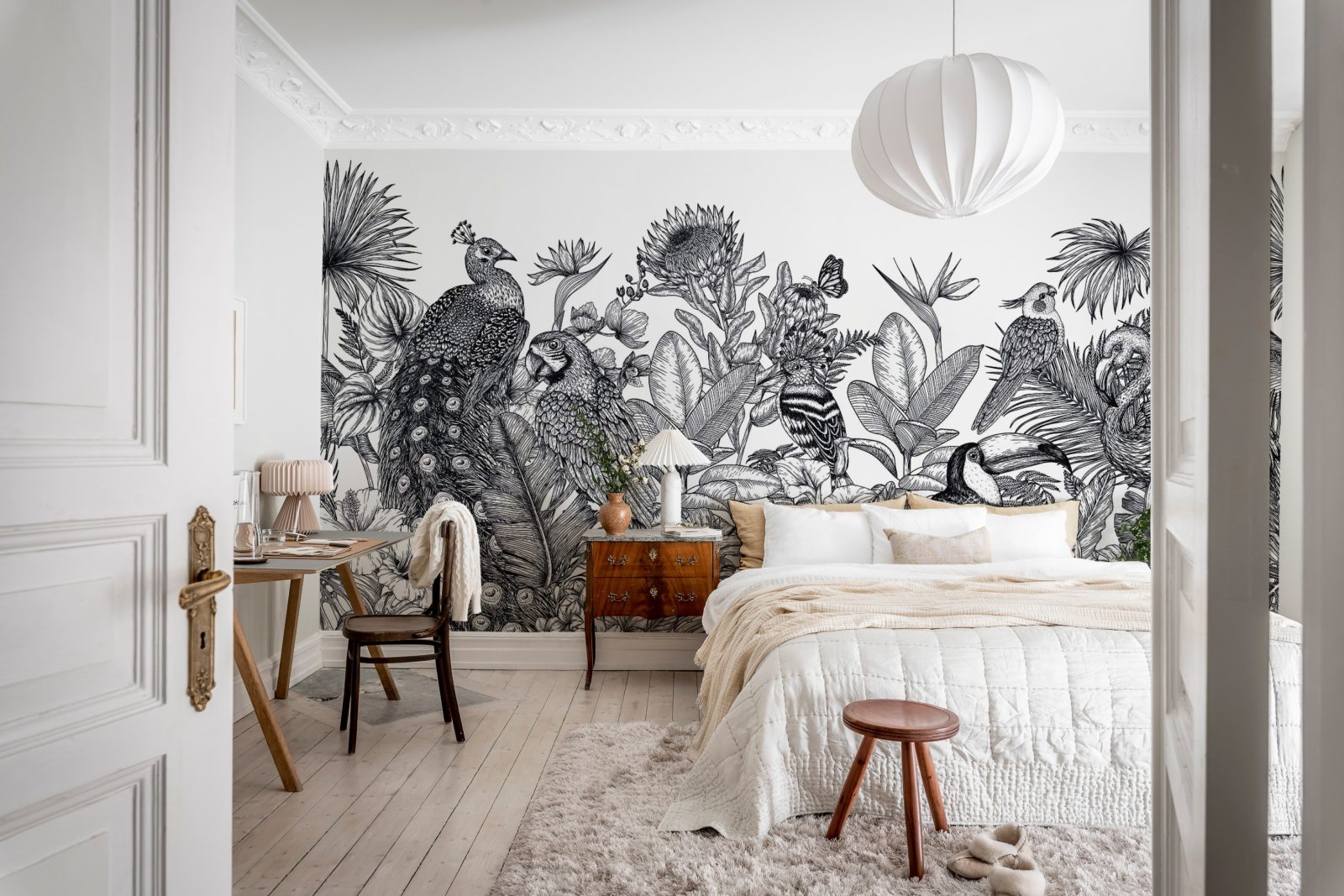 Birds Garden, Black & White, Rebel Walls 2