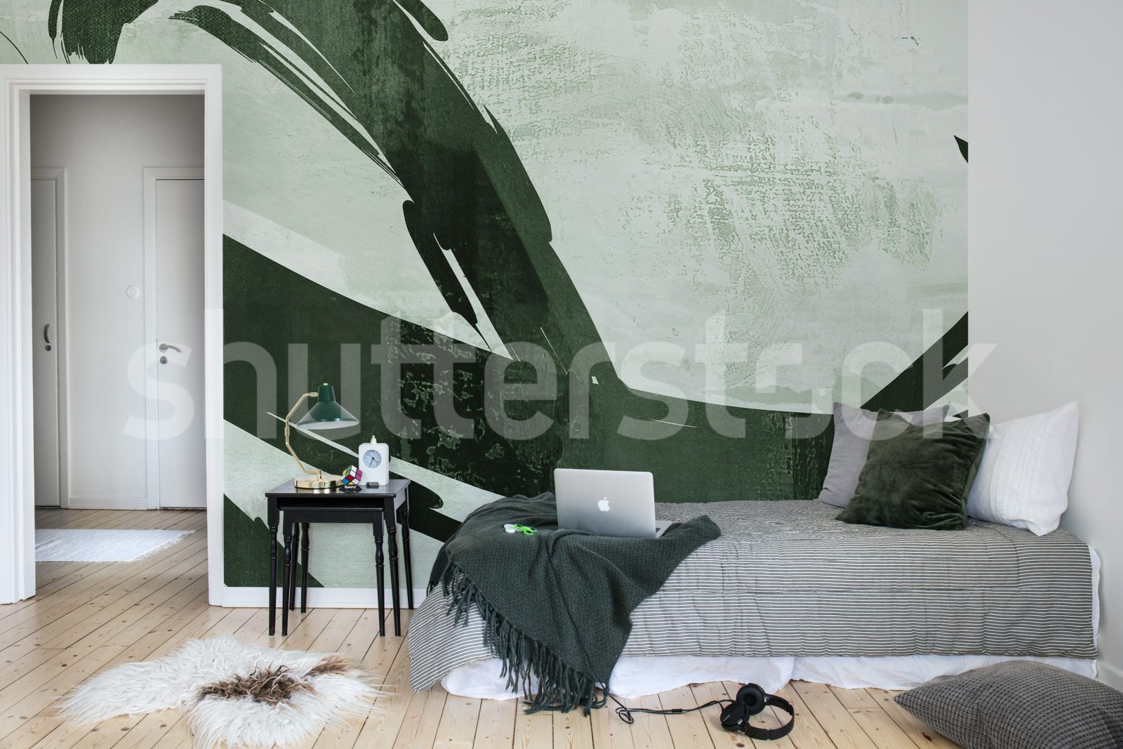 Artzy Stripes, Green, Rebel Walls 2