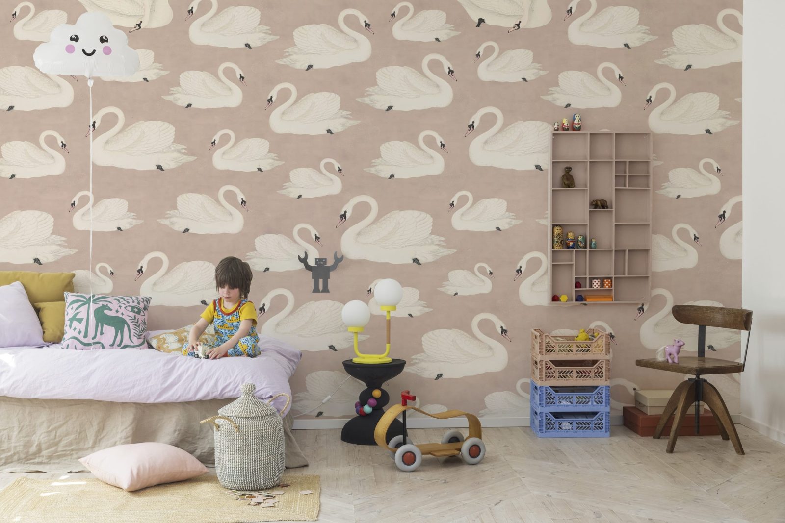 Whooper Swan, Soft Pink, Rebel Walls 2