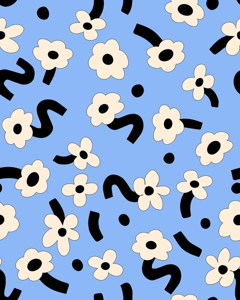 Dancing Flowers, Blue, Rebel Walls