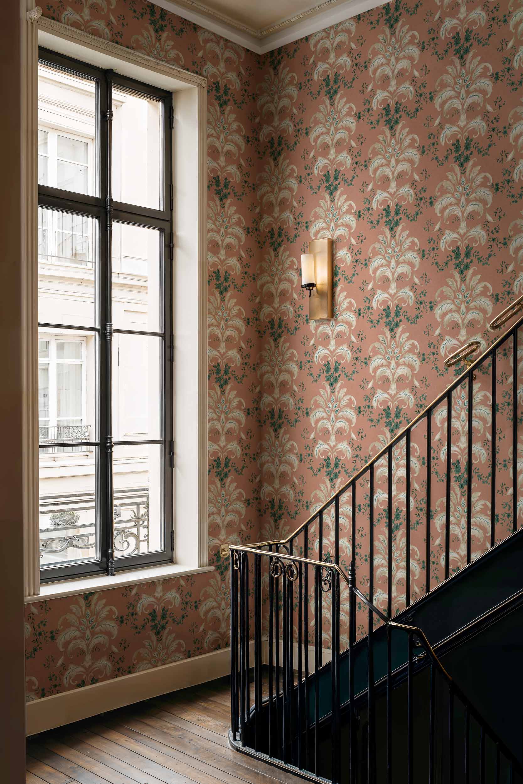 French Damask, Peach, Coordonne, 5mp / rola 2