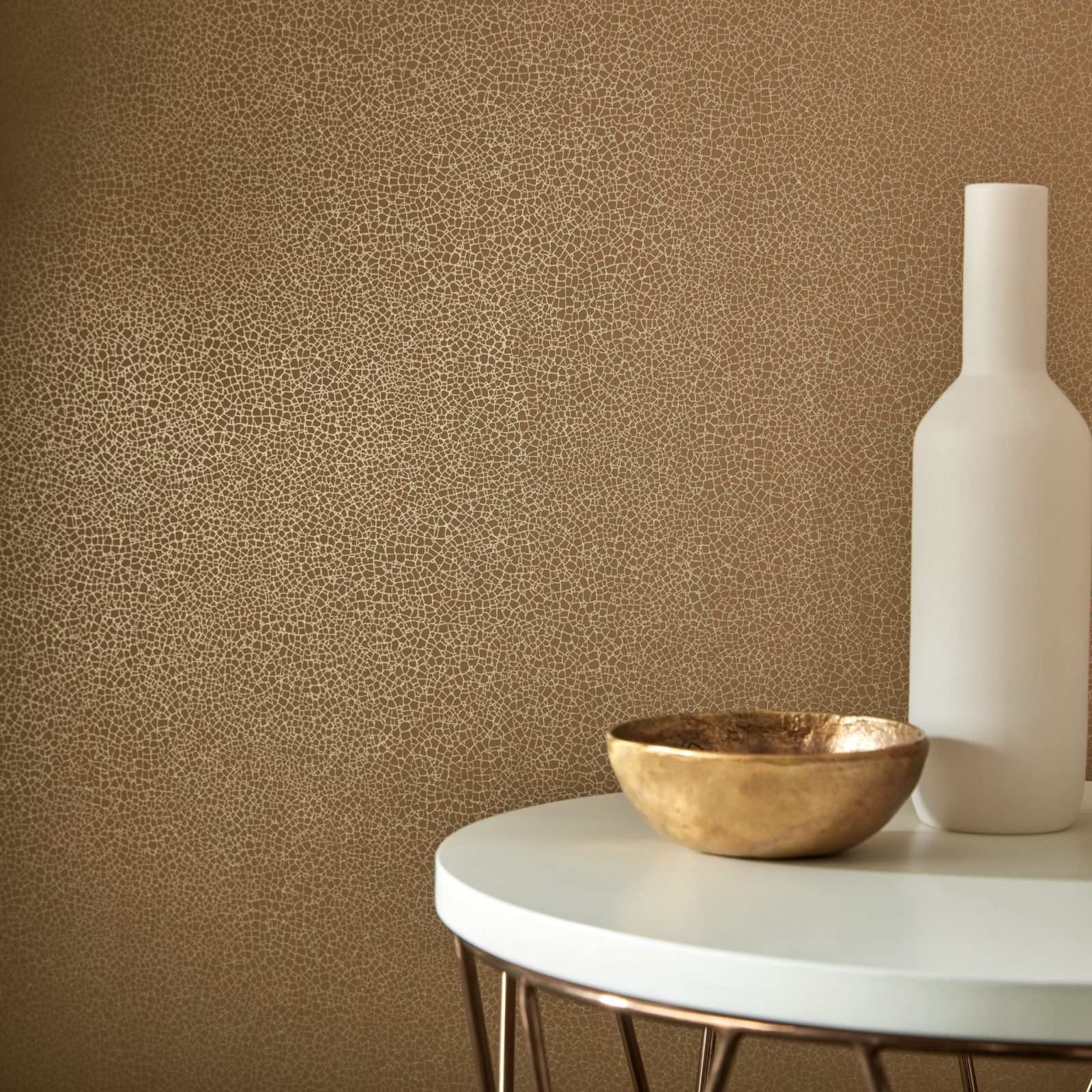 Emile, Mustard Yellow Luxury Crackle, 1838 Wallcoverings, 5.3mp / rola 2