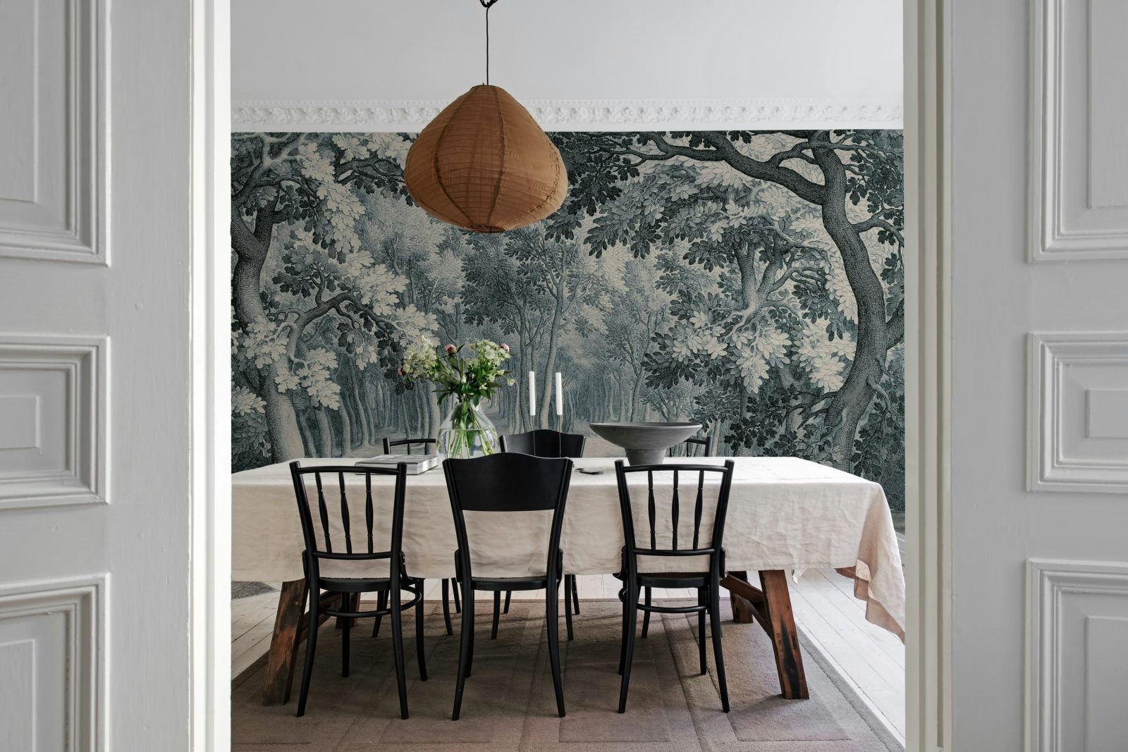 Forest Engraving, Blue, Rebel Walls 3