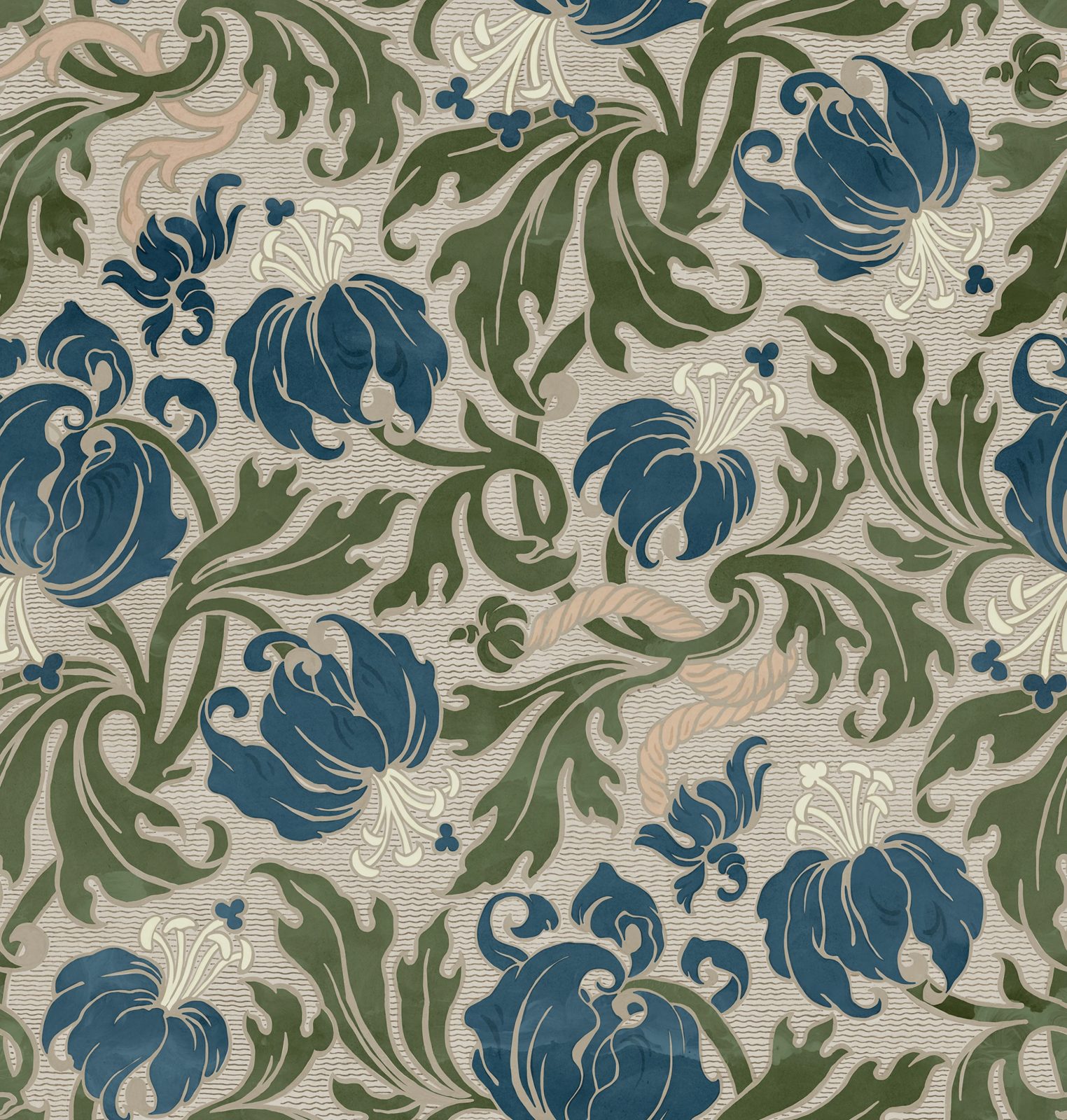 Midnight Peony, Beige, Rebel Walls