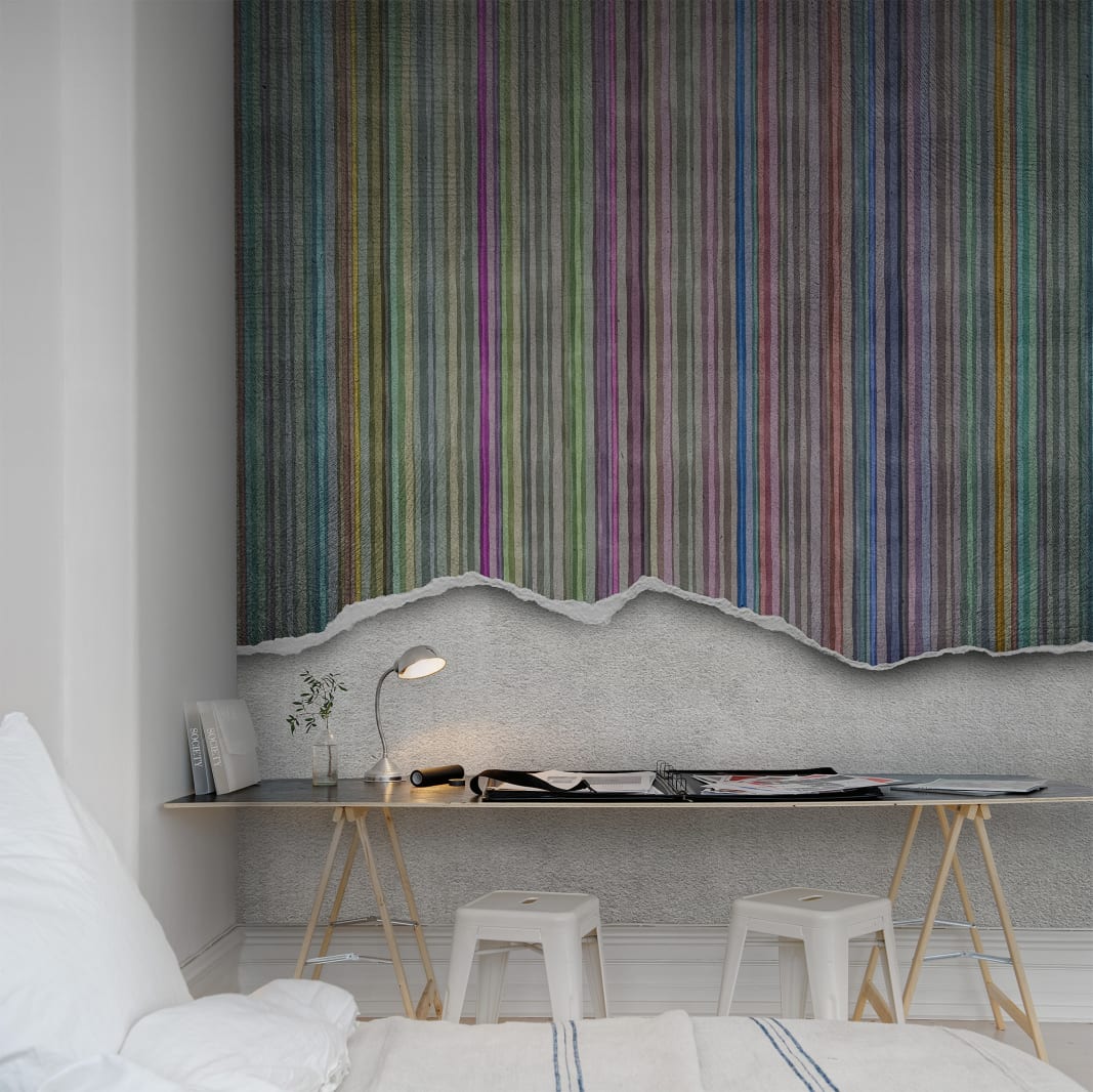 Worn Wall, Multi Stripe, Rebel Walls 2