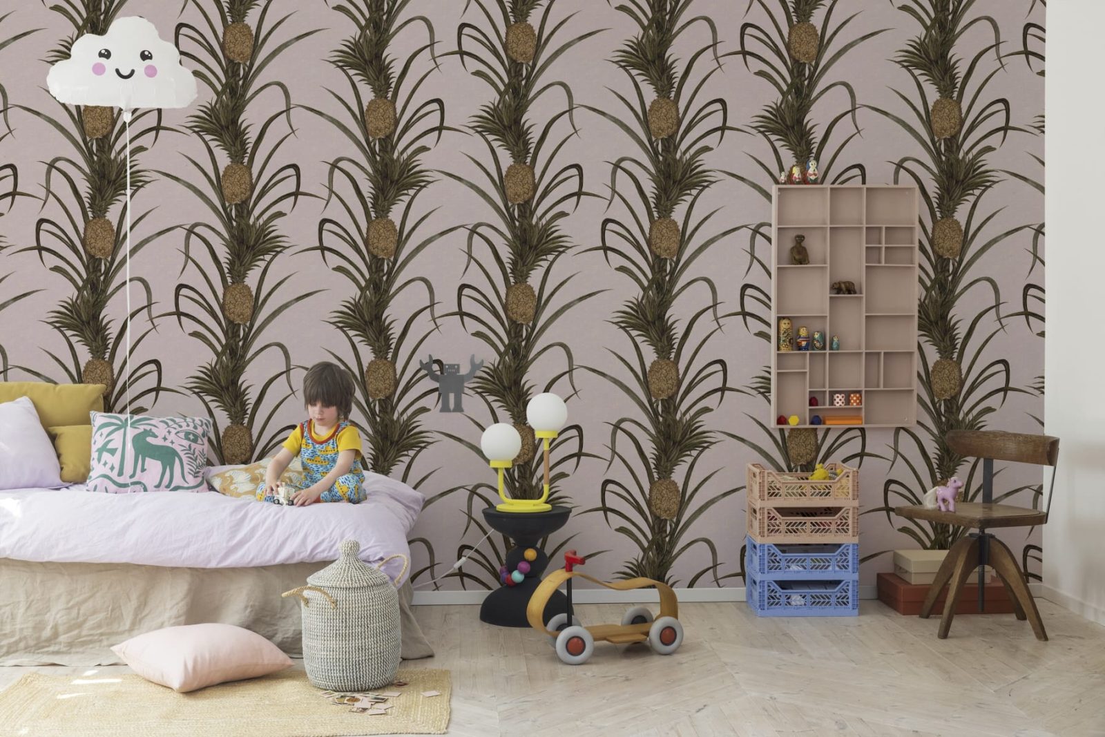 Pineapple, Soft Pink, Rebel Walls 2