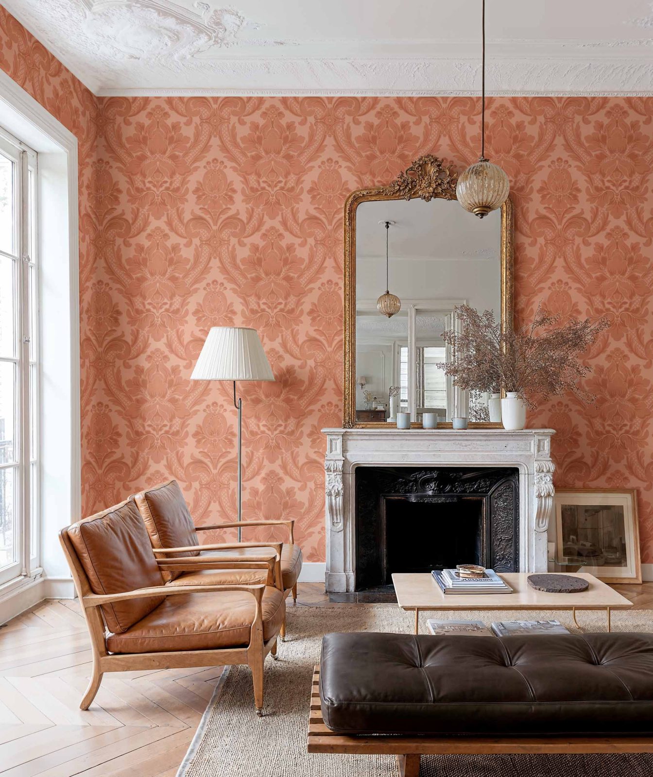 Venetian Damask, Peach, Coordonne, 5mp / rola 2