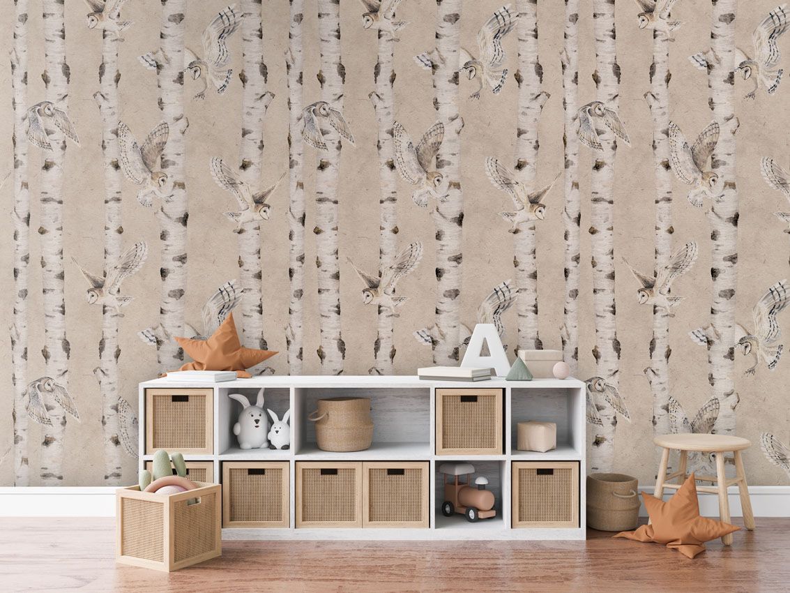 Birch and Owls - Beige, Kikki Belle 4