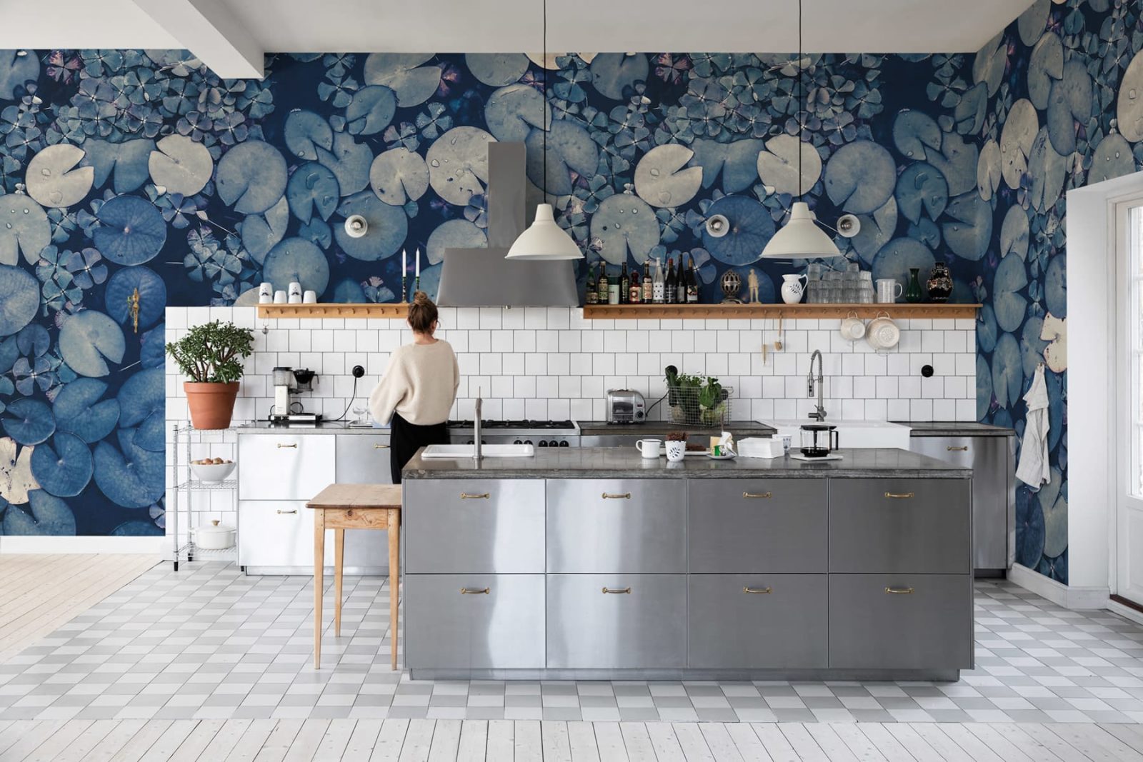 Water Lilies, Blue, Rebel Walls 2