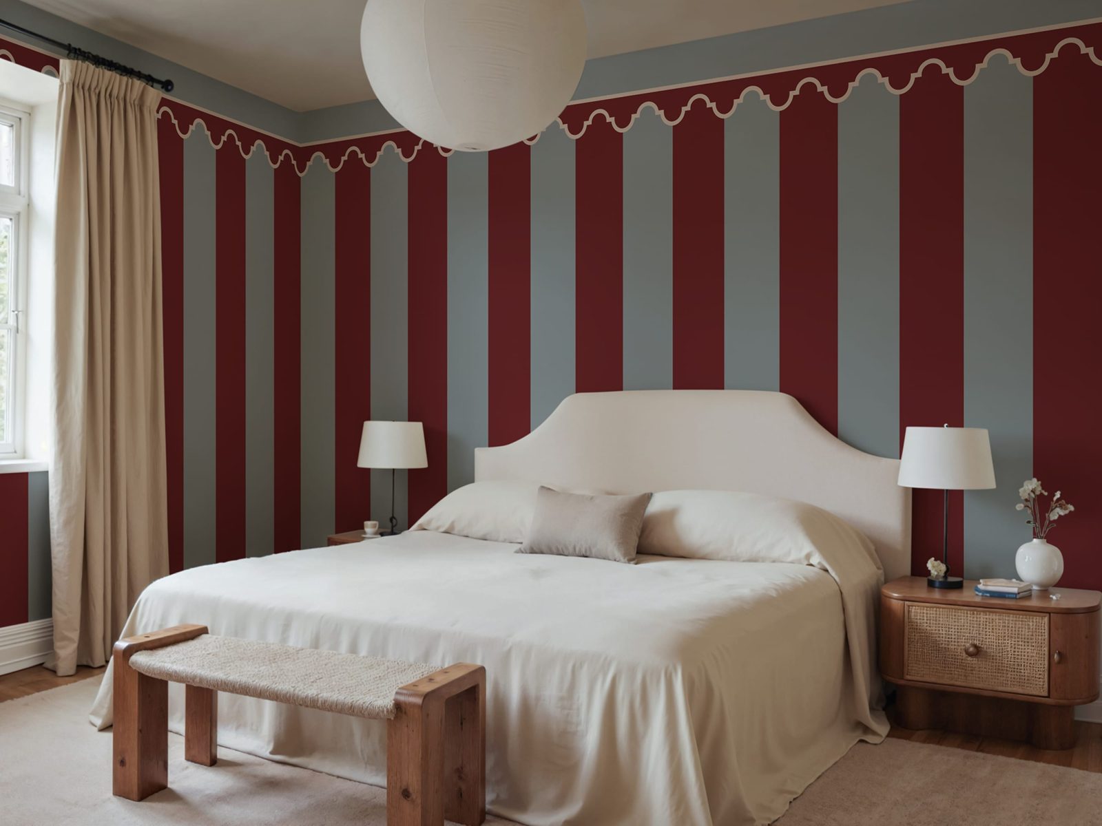Stripe Chateau, Red, Rebel Walls 2
