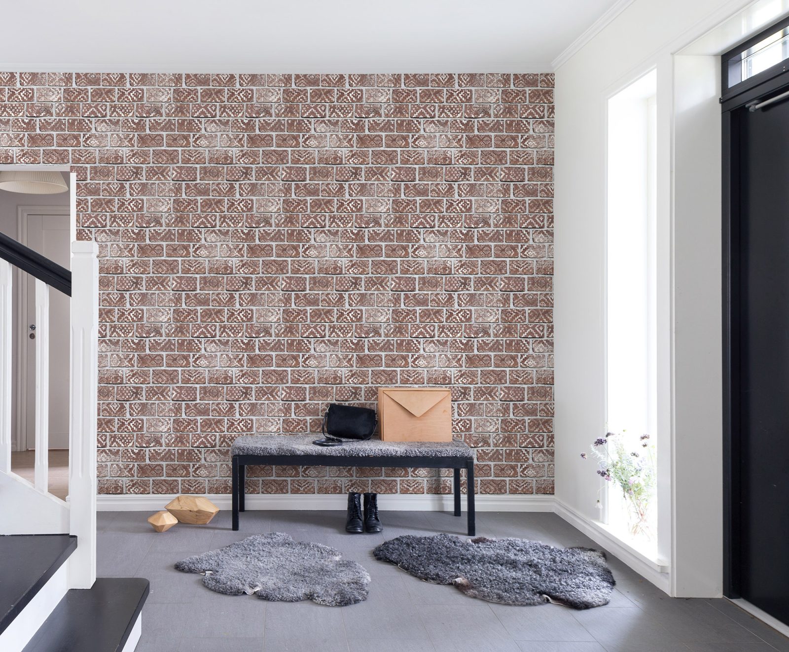 Decorated Bricks, Red, Rebel Walls 3
