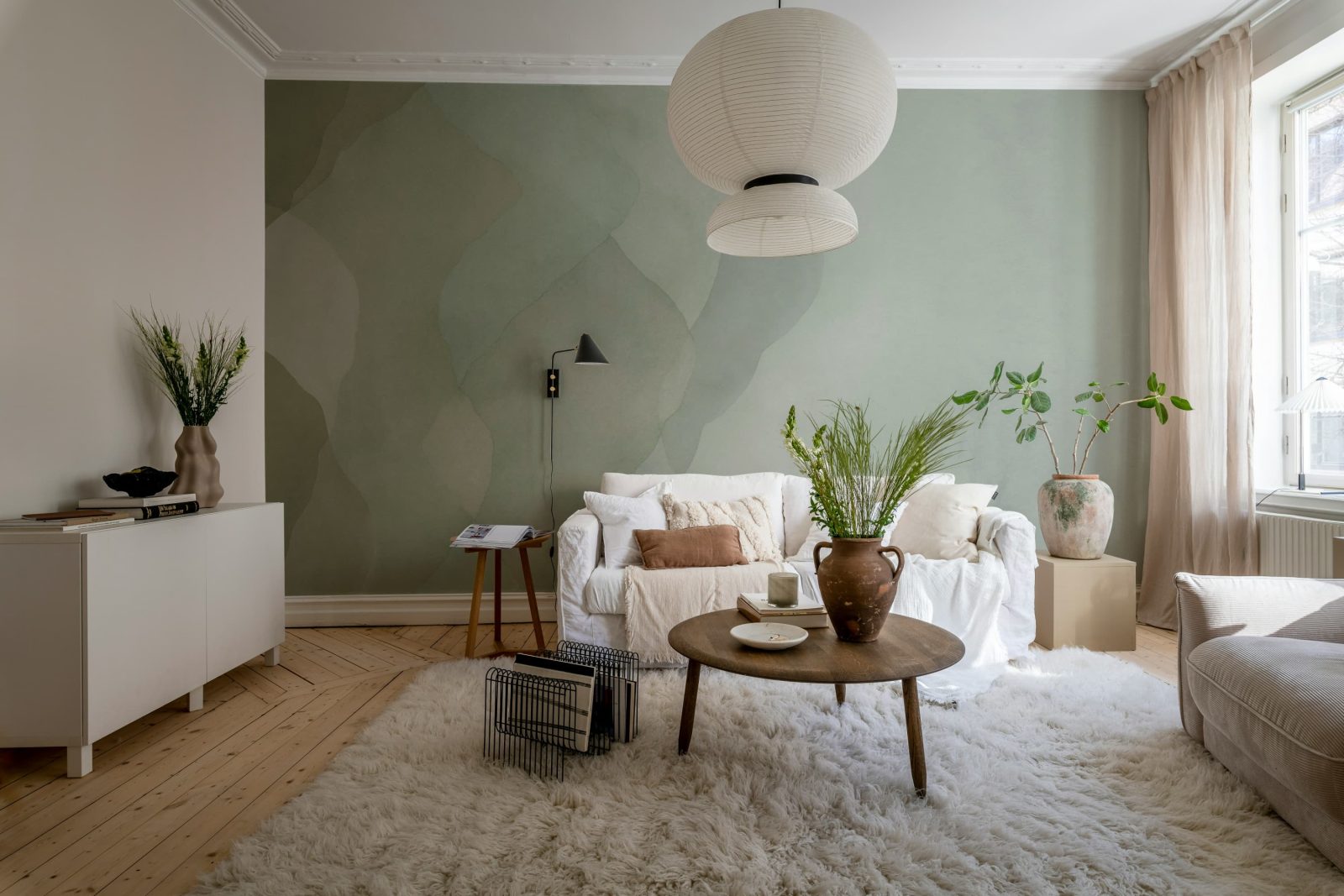 Watercolor Vertical, Green, Rebel Walls 2