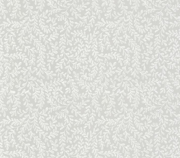 Audley, Grey Luxury Leaf, 1838 Wallcoverings, 5.3mp / rola 2