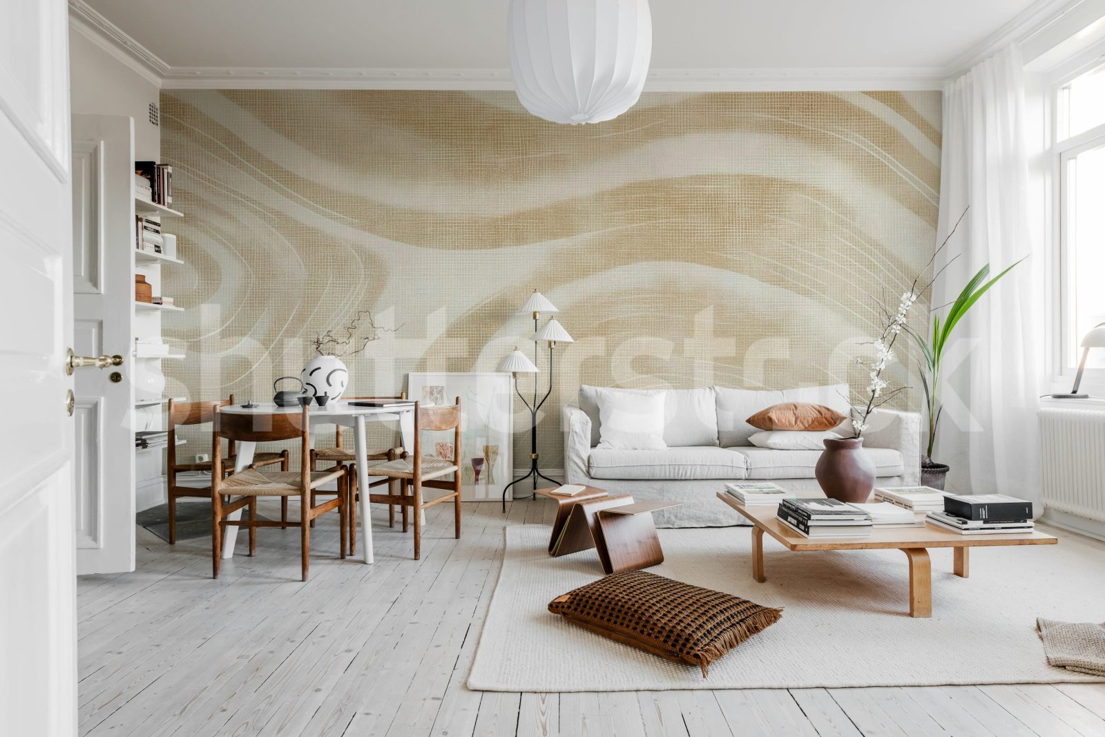 Ocean Lines, Beige, Rebel Walls 2