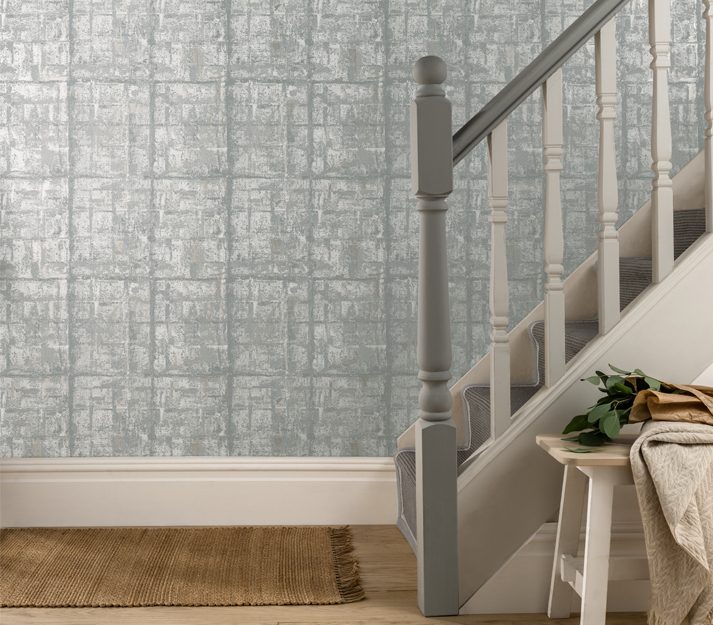 Patina, Mist Grey Luxury Textured, 1838 Wallcoverings, 5.3mp / rola 2