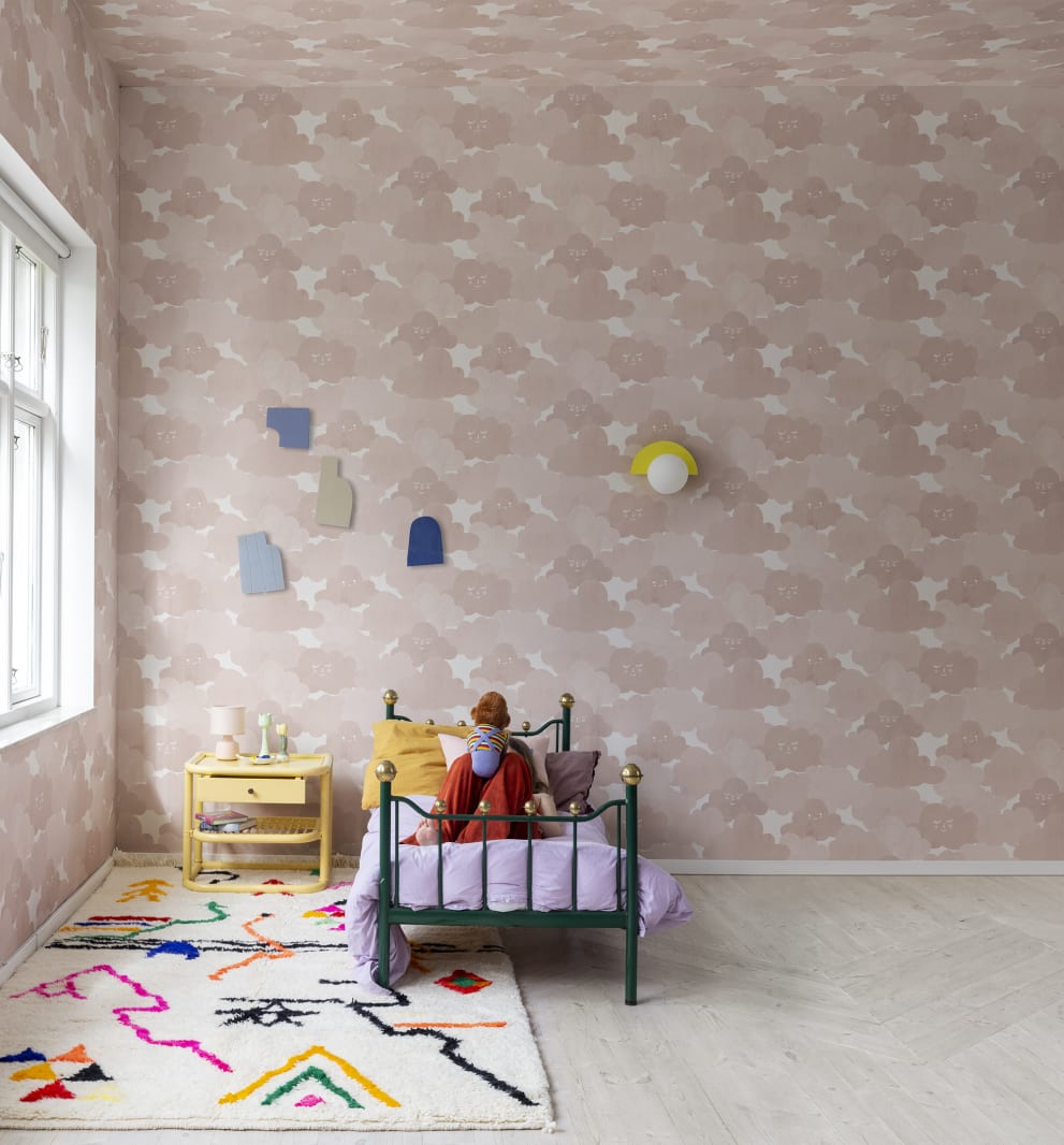 Happy Clouds, Pink, Rebel Walls, 5 mp / rola 2