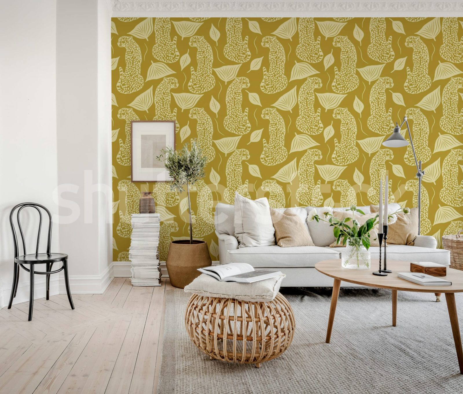 Whimsy Leopard, Yellow, Rebel Walls 3