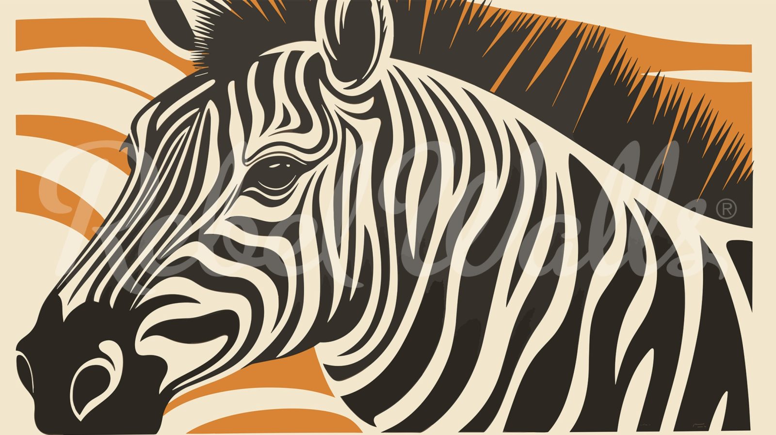 Zebra, Orange, Rebel Walls