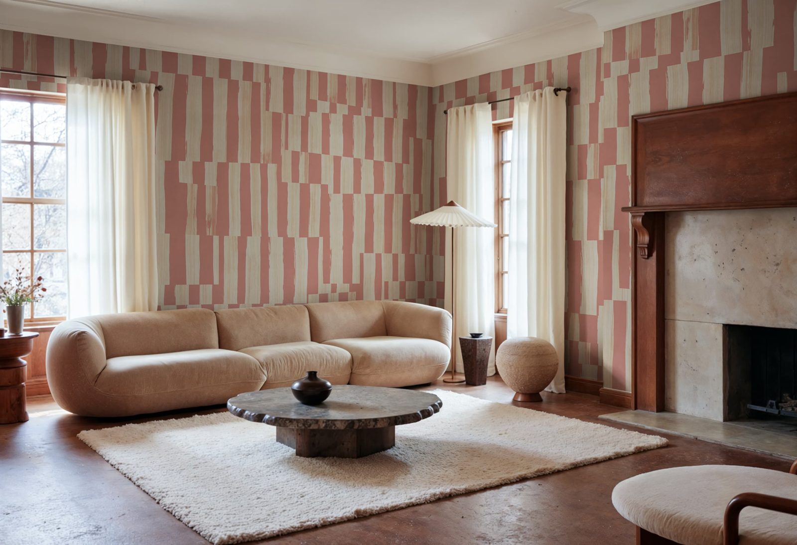 Broken Stripes, Pink, Rebel Walls 3