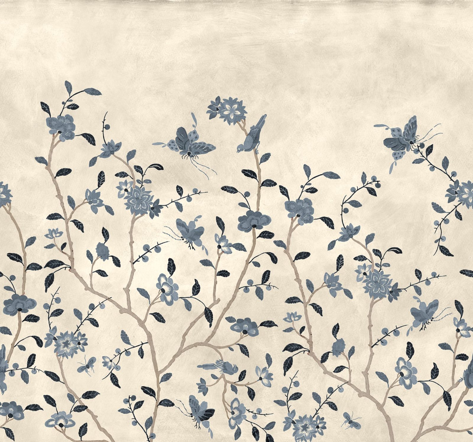 Whispering Petals, Blue, Rebel Walls