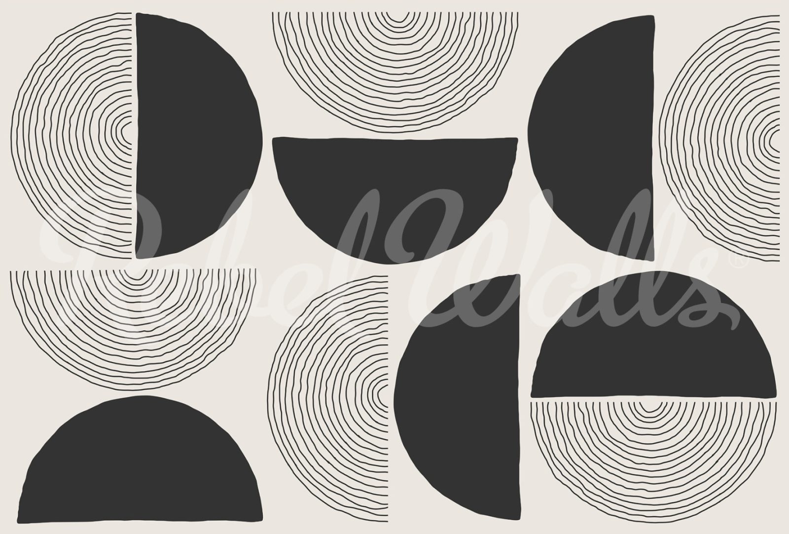 Graphic Circles, Black, Rebel Walls