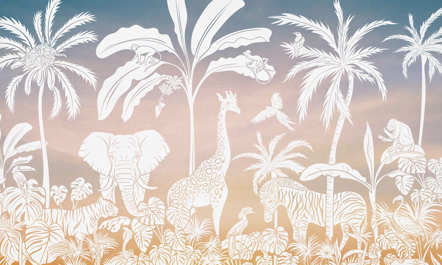 Monochrome Jungle - Sky Pink, Kikki Belle