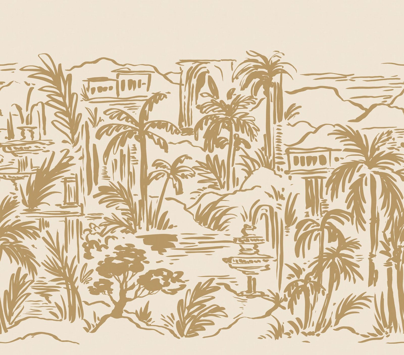 Palm Oasis, Yellow, Rebel Walls