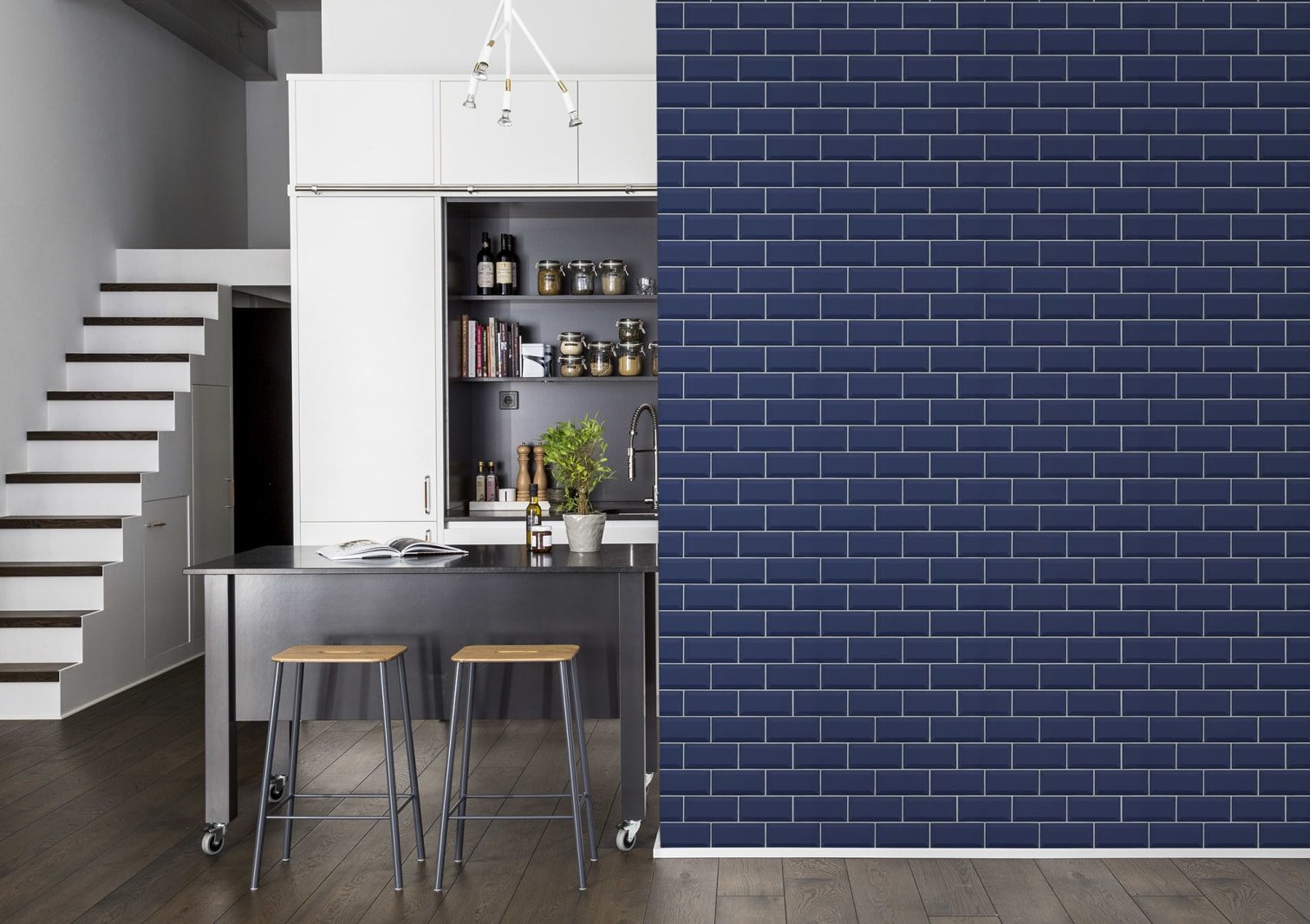 Bistro Tiles, Royal Blue, Rebel Walls 3