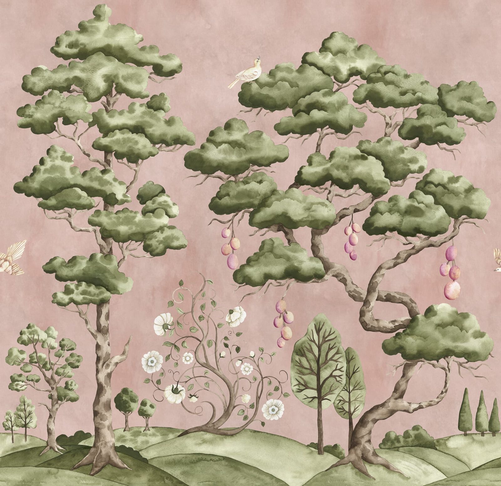 Forest Poem, Pink, Rebel Walls