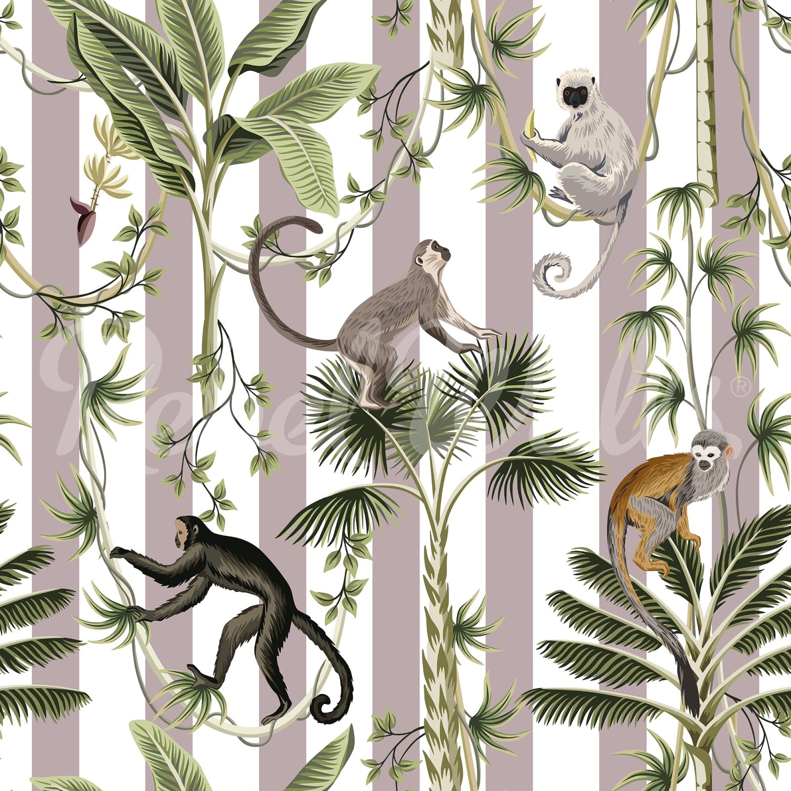 Monkey Stripes, Greige, Rebel Walls