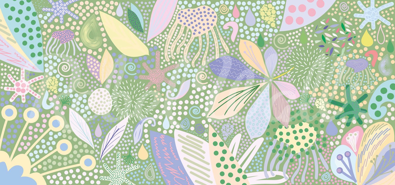 Flower Art, Green, Rebel Walls