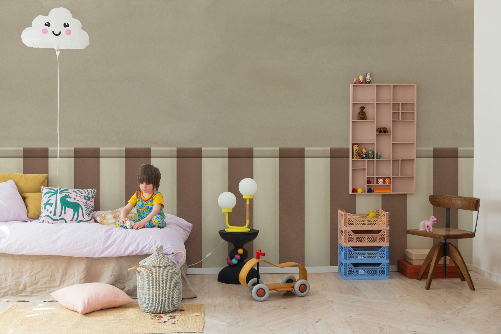 Striped Panel, Brown, Rebel Walls 2