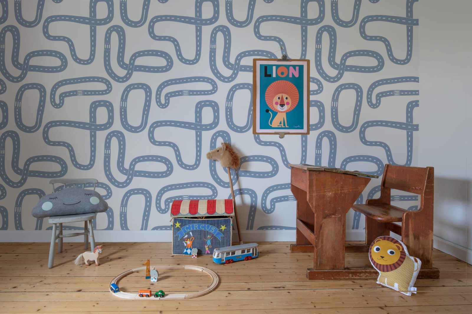 Race Track, Soft Blue, Rebel Walls 2