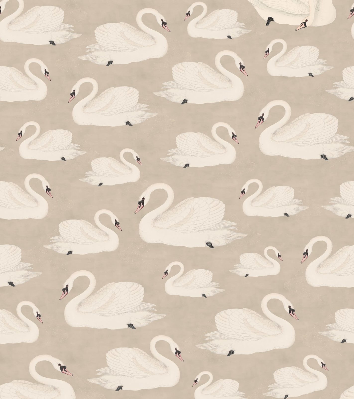 Whooper Swan, Beige, Rebel Walls