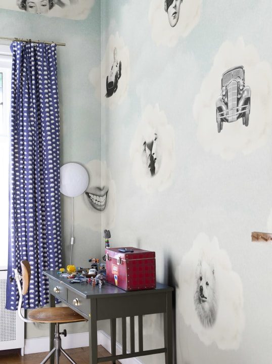 Retro Clouds, Blue, Rebel Walls 2