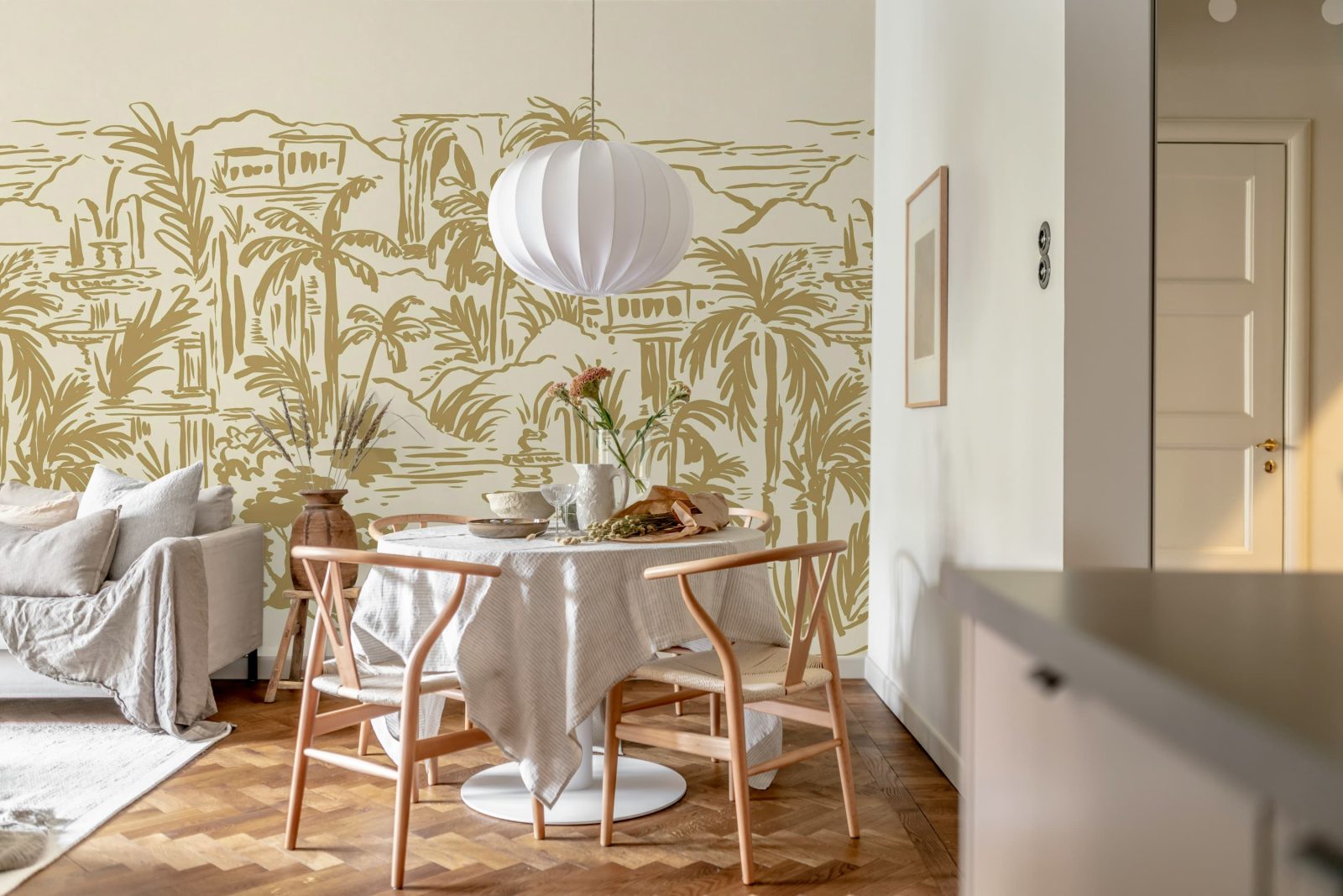 Palm Oasis, Yellow, Rebel Walls 2