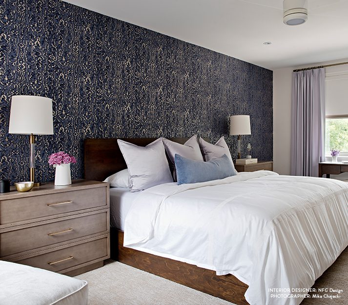 Avington, Navy Blue Luxury Moire, 1838 Wallcoverings, 5.3mp / rola 3