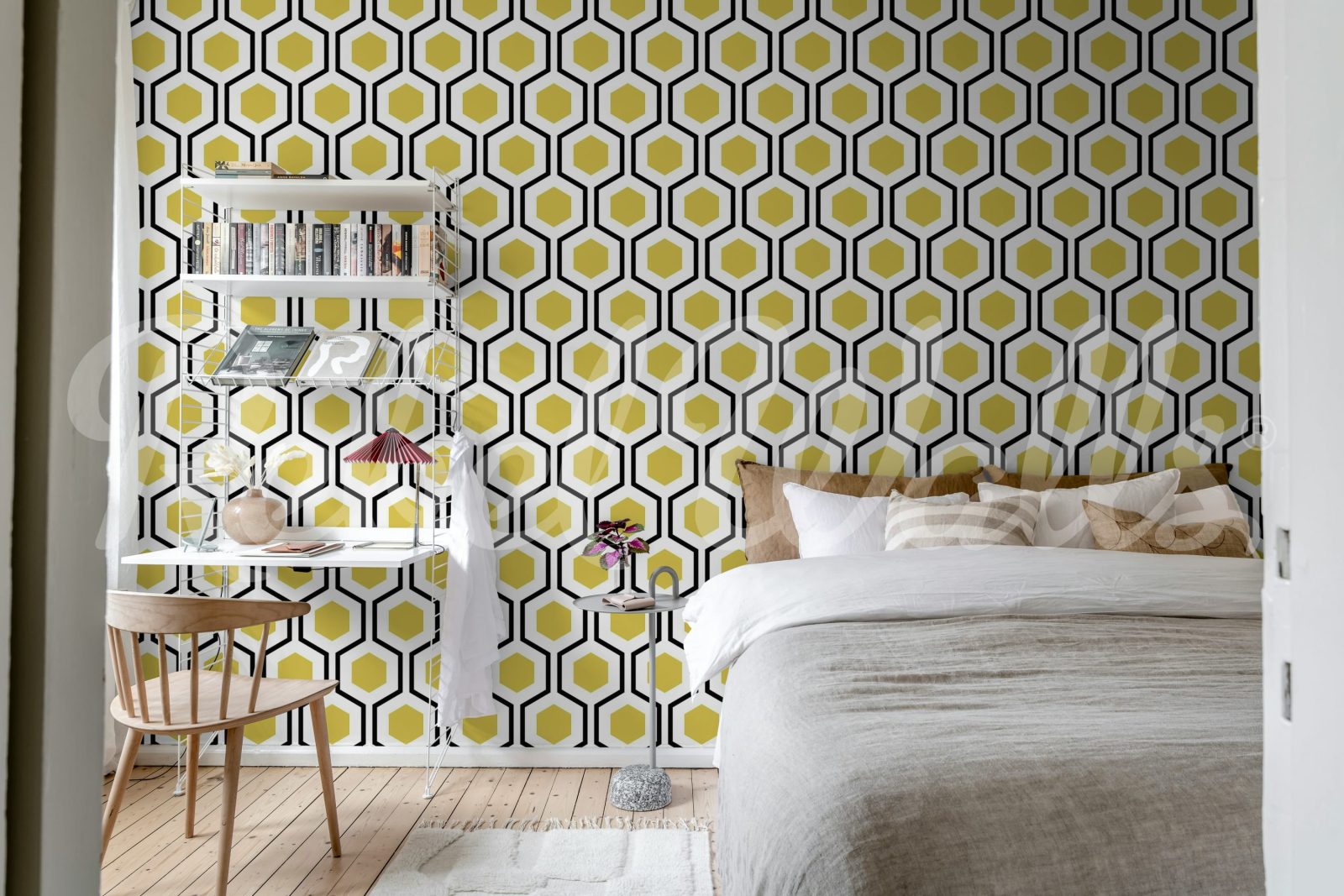 Bold Hexagon, Yellow, Rebel Walls 3