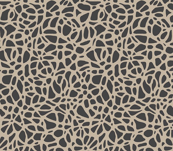 Pebble, Jet Black Luxury Flock, 1838 Wallcoverings, 5.3mp / rola
