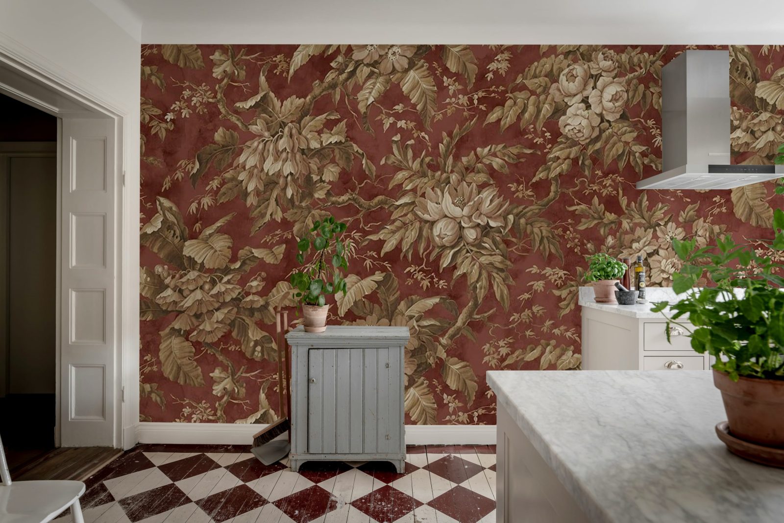 Rustic Bouquet, Red, Rebel Walls 2