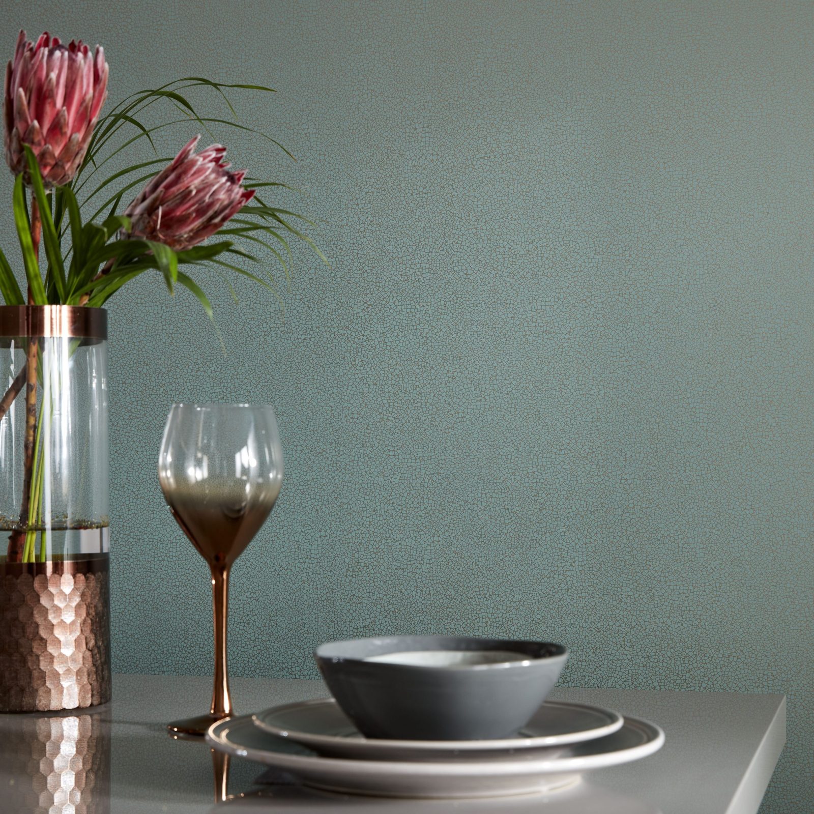 Emile, Neo Mint Green Luxury Crackle, 1838 Wallcoverings, 5.3mp / rola 2