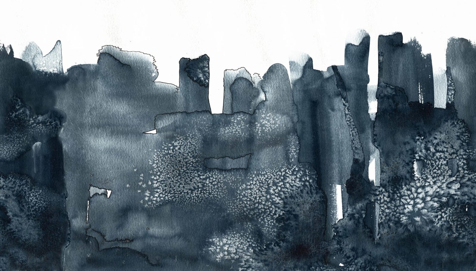 Watercolor City, Blue, Rebel Walls