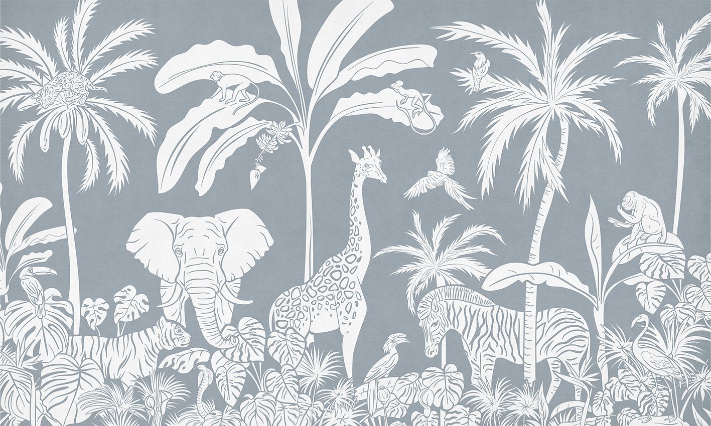 Monochrome Jungle - Blue, Kikki Belle